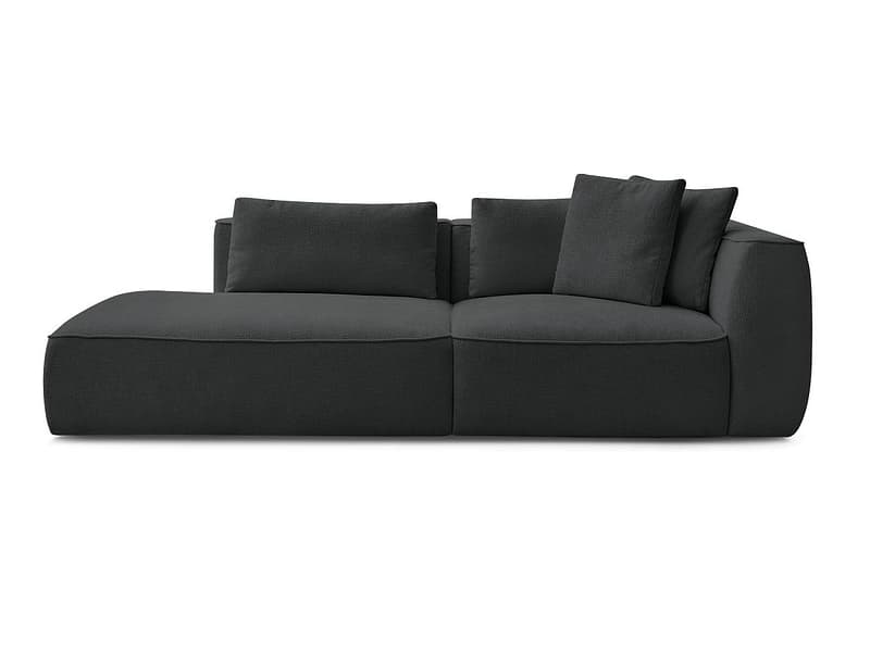 3er Sofa BOBOCHIC LEOPOLD Stoff mit Textur schwarz