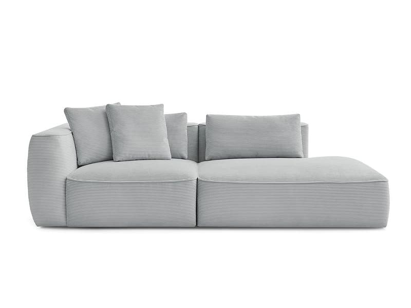 3er Sofa BOBOCHIC LEOPOLD Cord-Stoff hellgrau