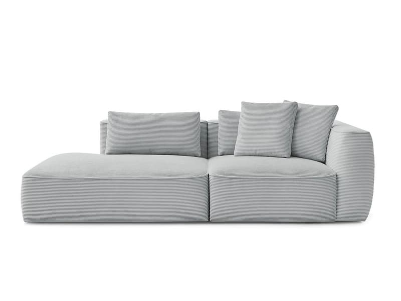 3er Sofa BOBOCHIC LEOPOLD Cord-Stoff hellgrau