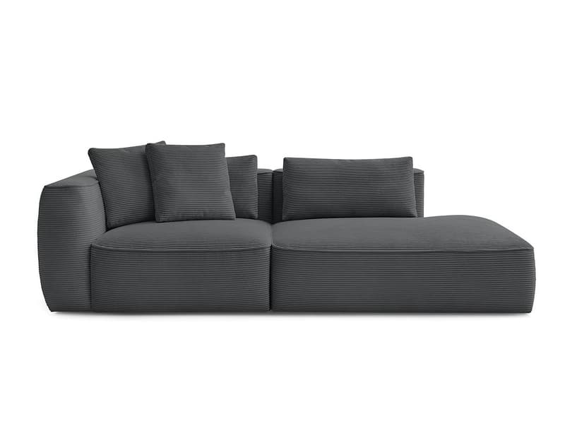 3er Sofa BOBOCHIC LEOPOLD Cord-Stoff dunkelgrau