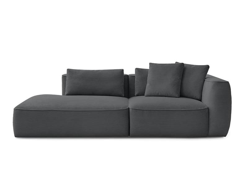 3er Sofa BOBOCHIC LEOPOLD Cord-Stoff dunkelgrau