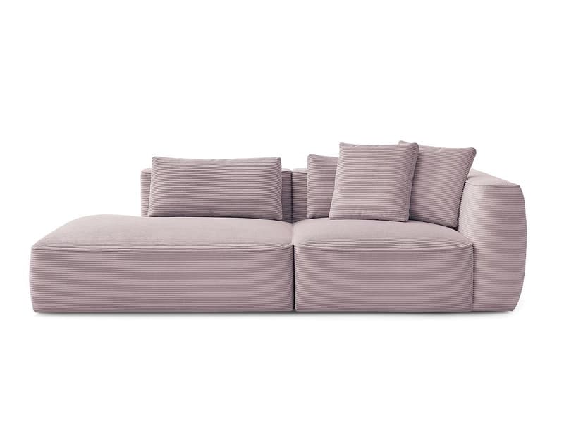 3er Sofa BOBOCHIC LEOPOLD Cord-Stoff violett