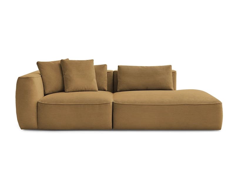 3er Sofa BOBOCHIC LEOPOLD Cord-Stoff gelb