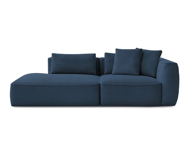 3er Sofa BOBOCHIC LEOPOLD Cord-Stoff dunkelblau