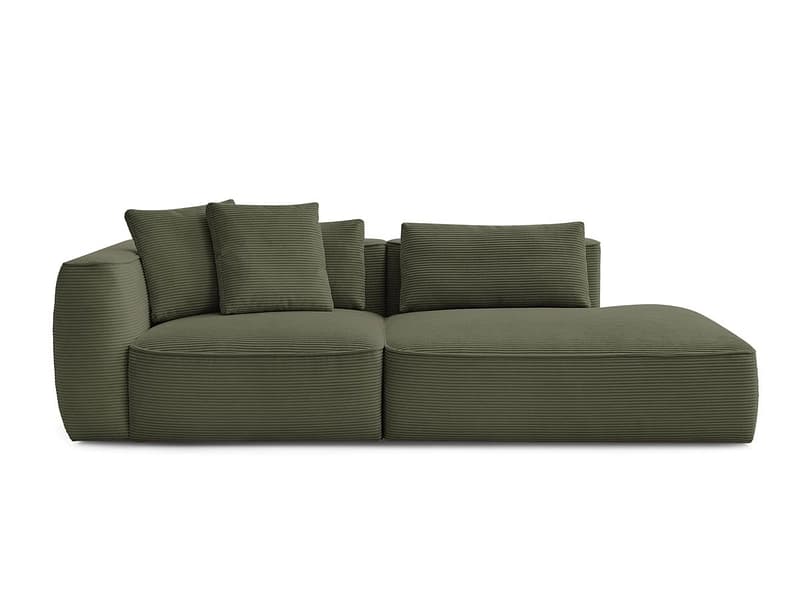 3er Sofa BOBOCHIC LEOPOLD Cord-Stoff hellgrün