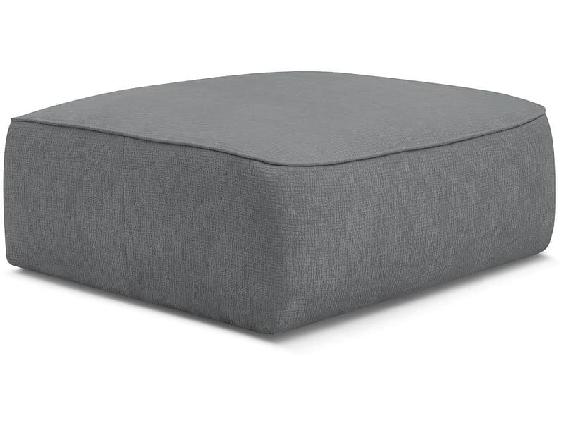 Hocker BOBOCHIC LEOPOLD 90x96x42cm stoff mit textur dunkelgrau