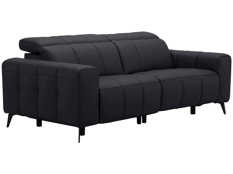 2er Sofa TEMPU 100% Leder schwarz
