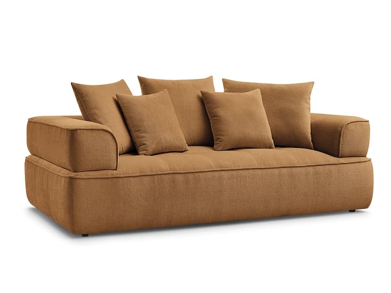 3er Sofa BOBOCHIC WHESLEY Stoff gelb