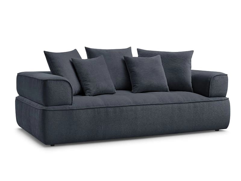 3er Sofa BOBOCHIC WHESLEY Stoff dunkelblau