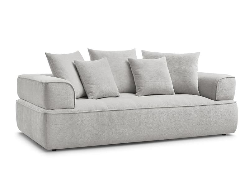 3er Sofa BOBOCHIC WHESLEY Stoff hellgrau