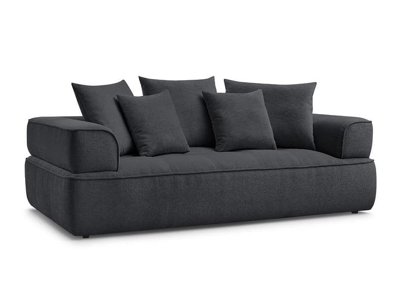 3er Sofa BOBOCHIC WHESLEY Stoff dunkelgrau