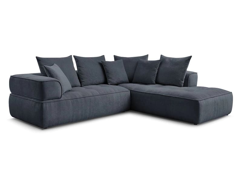 Ecksofa BOBOCHIC WHESLEY Stoff dunkelblau
