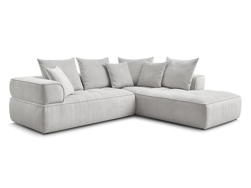 Ecksofa BOBOCHIC WHESLEY Stoff hellgrau