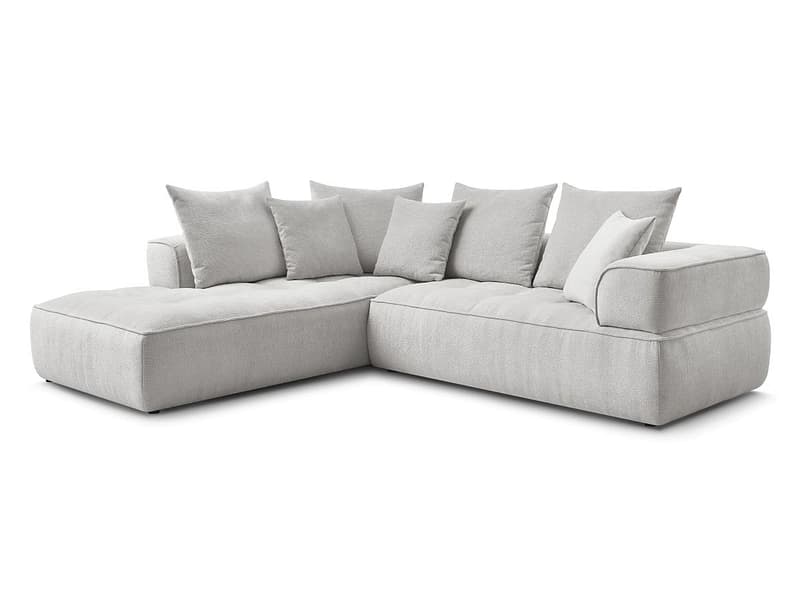 Ecksofa BOBOCHIC WHESLEY Stoff hellgrau