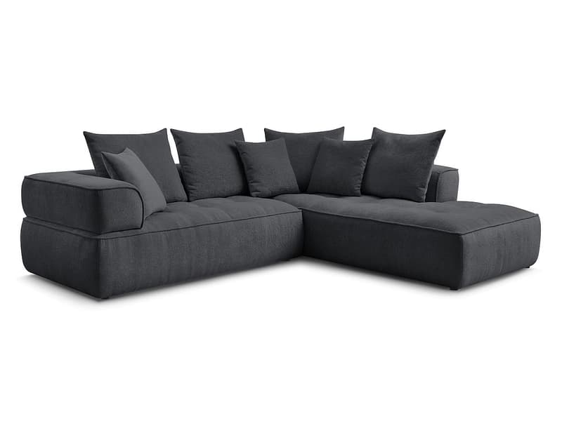 Ecksofa BOBOCHIC WHESLEY Stoff dunkelgrau