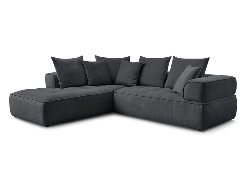 Ecksofa BOBOCHIC WHESLEY Stoff dunkelgrau