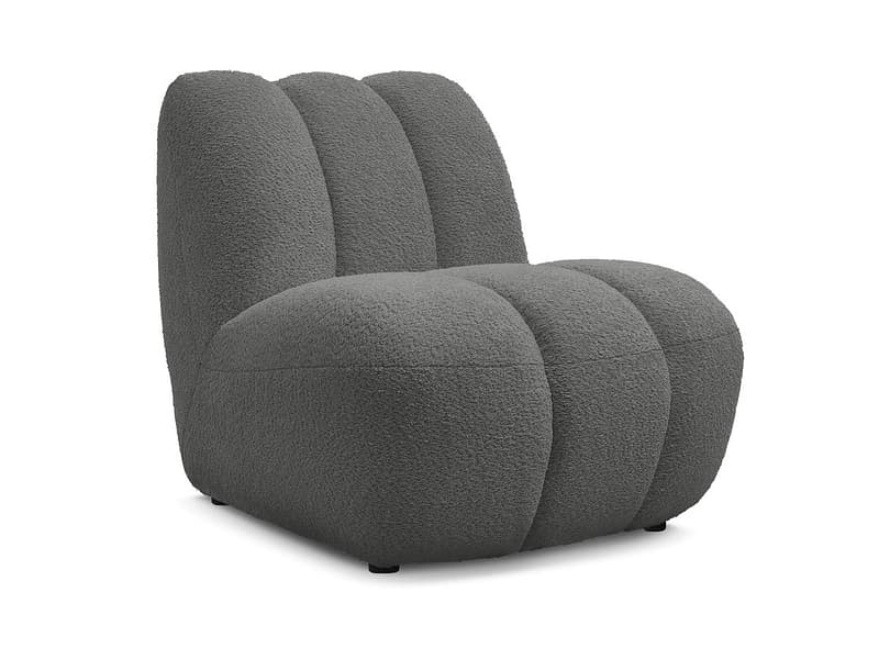 Sessel BOBOCHIC JANISSAIRE Boucle-Stoff dunkelgrau