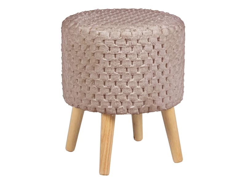 Hocker ROBBY 35x35x42cm künstliches fell beige