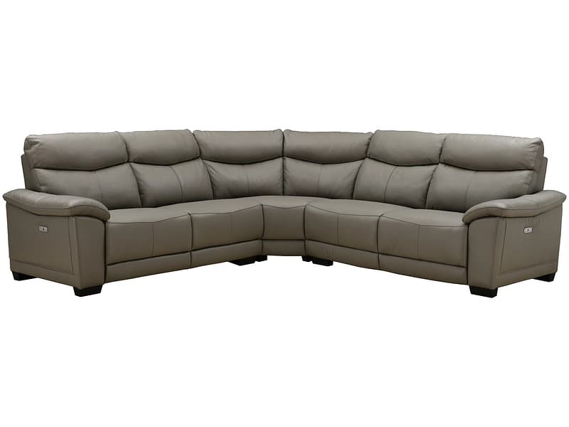 Ecksofa ATHOME Echtleder / Synthetisches Leder taupe