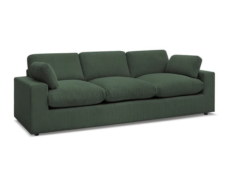 3er Sofa BOBOCHIC BELAIR Cord-Stoff grün