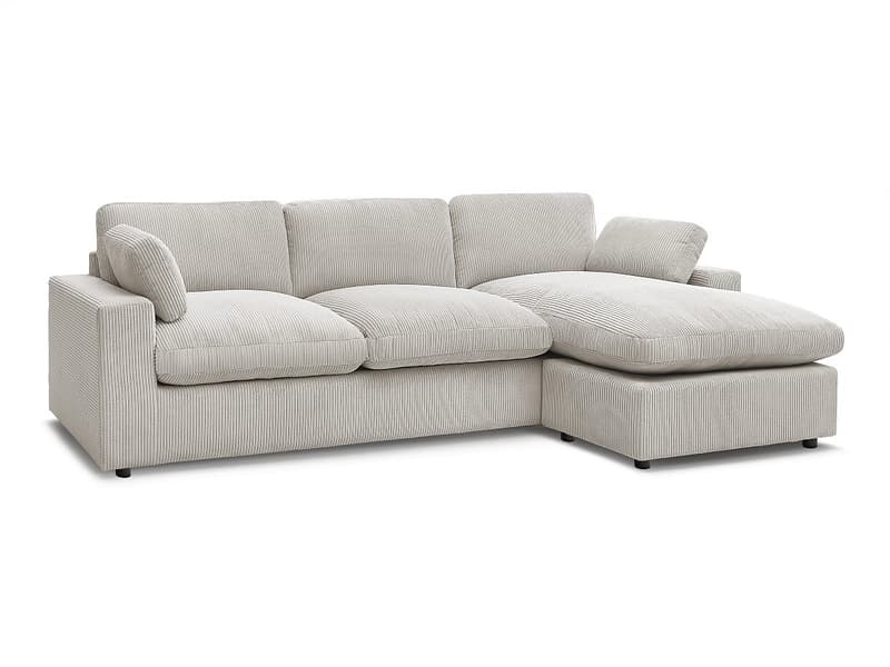 Ecksofa BOBOCHIC BELAIR Cord-Stoff beige