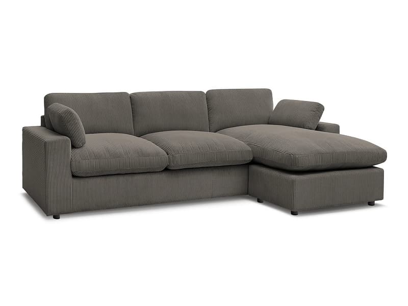 Ecksofa BOBOCHIC BELAIR Cord-Stoff taupe