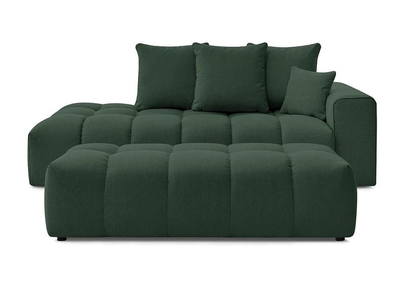 3er Sofa mit Hocker BOBOCHIC MONT-BLANC Stoff chiniert grün