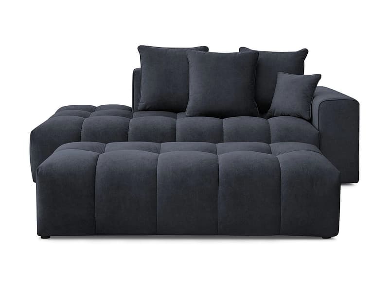 3er Sofa mit Hocker BOBOCHIC MONT-BLANC Samt dunkelblau