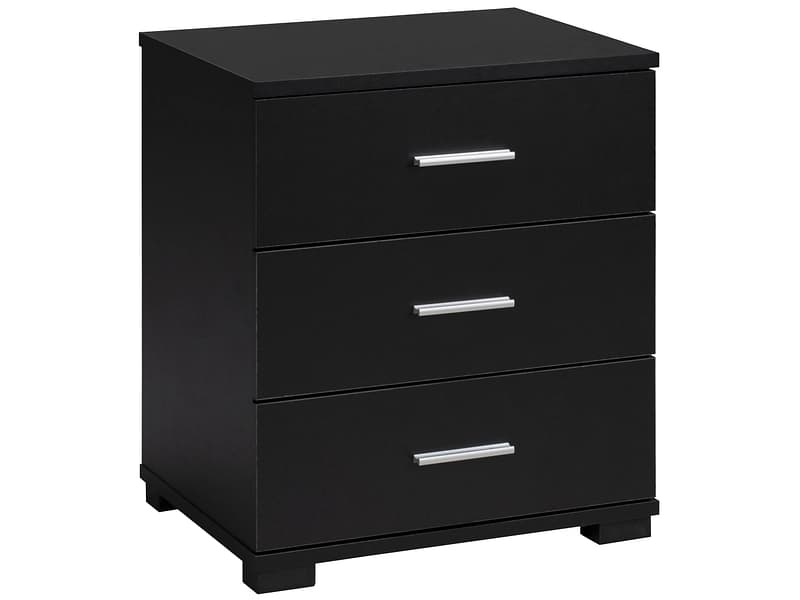 Nachttisch ELO 3 Schubladen 34x45x50cm schwarz dekor