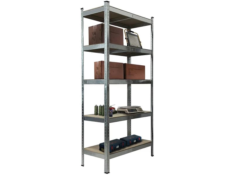Schwerlastregal CLEVER 90x40x180cm 5 Tablare silber