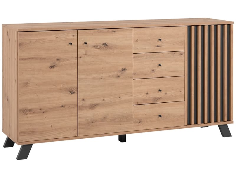 Sideboard MEDAN 3 Türen 4 Schubladen 40x160x85cm artisan eiche melamin