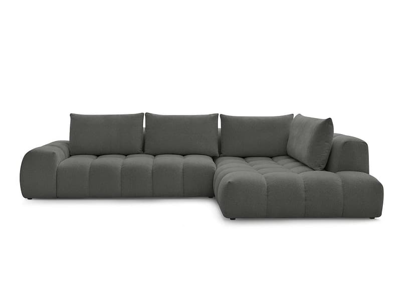 Ecksofa BOBOCHIC EVEREST Stoff chiniert dunkelgrau