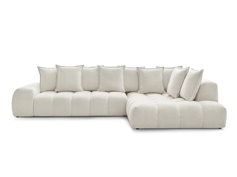 Ecksofa BOBOCHIC EVEREST Stoff chiniert weiss