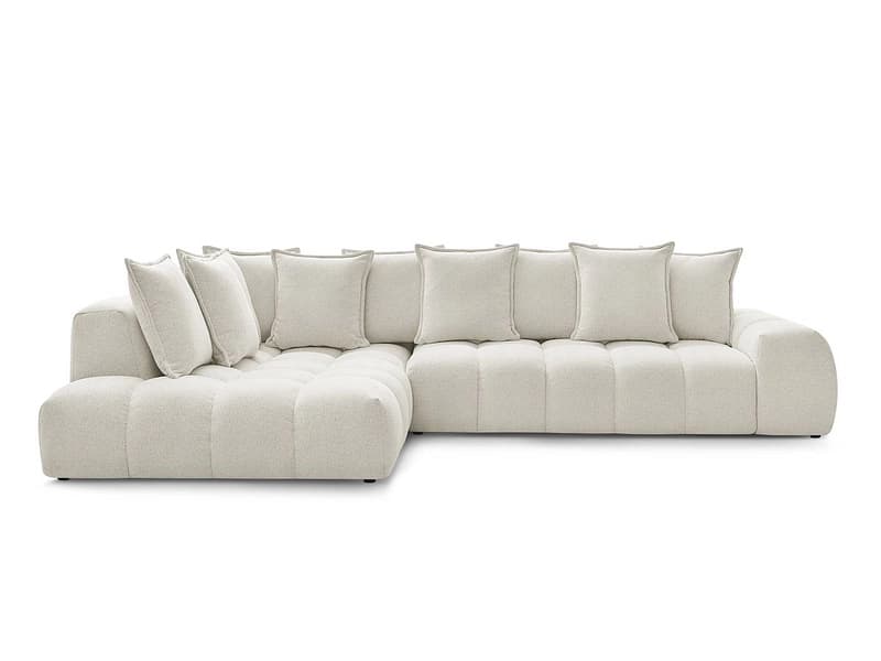 Ecksofa BOBOCHIC EVEREST Stoff chiniert weiss