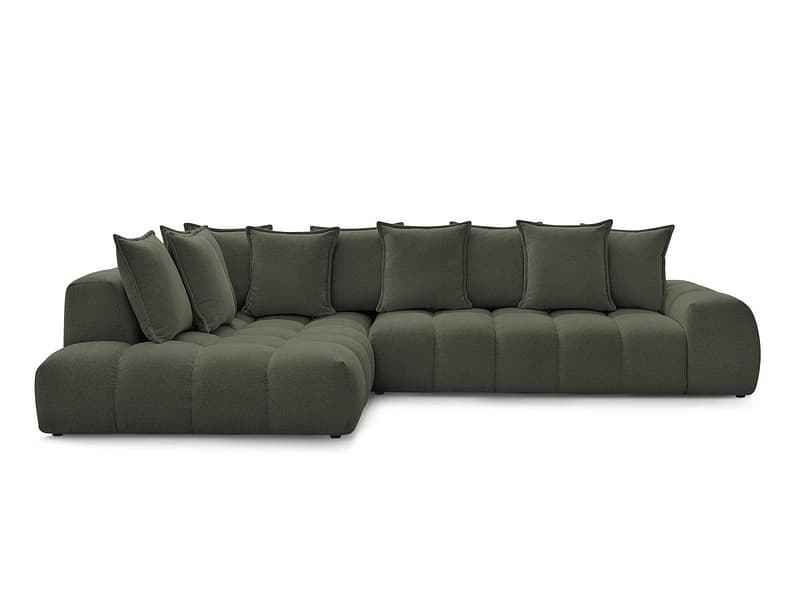 Ecksofa BOBOCHIC EVEREST Stoff chiniert grün