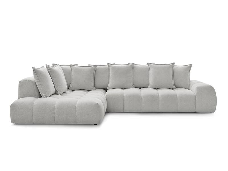 Ecksofa BOBOCHIC EVEREST Stoff chiniert hellgrau