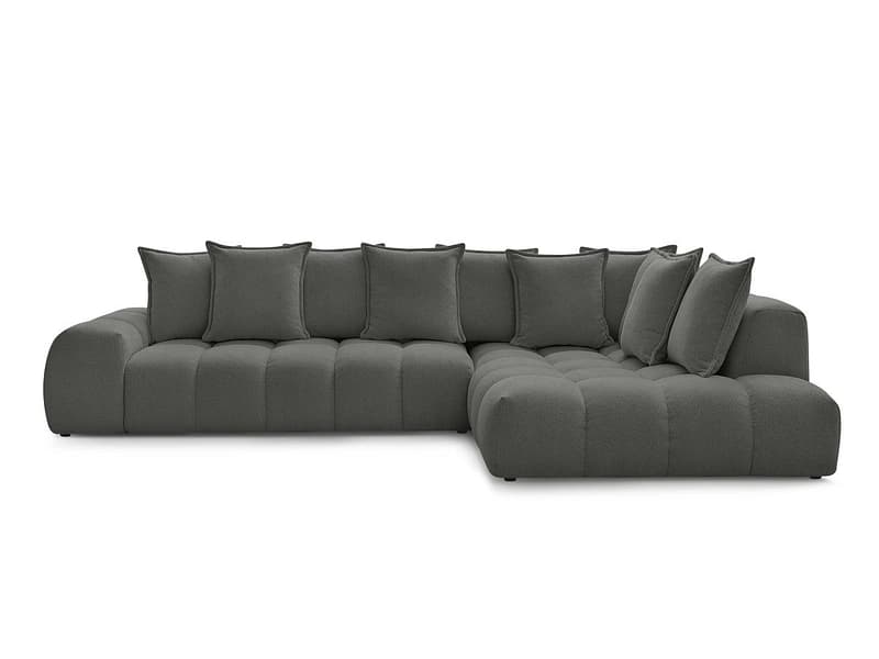 Ecksofa BOBOCHIC EVEREST Stoff chiniert dunkelgrau