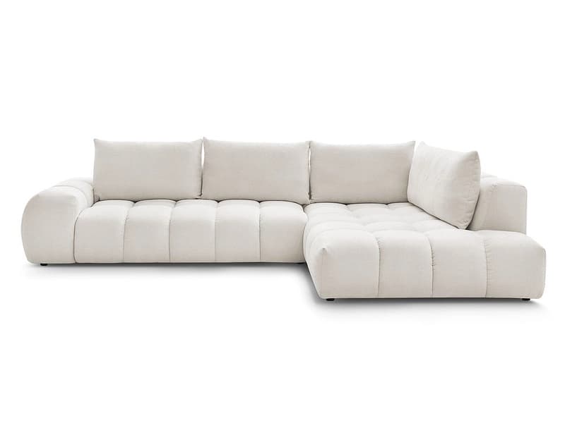 Ecksofa BOBOCHIC EVEREST Stoff mit Textur weiss