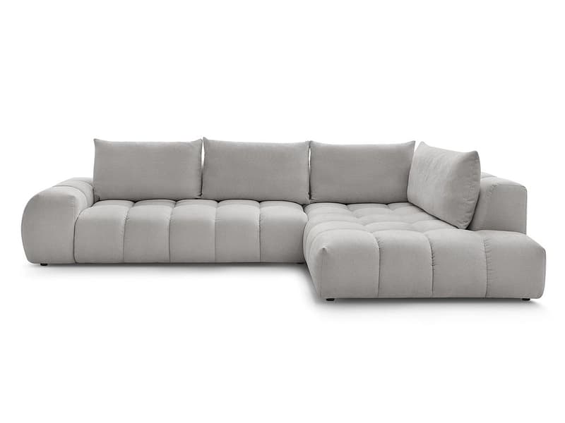Ecksofa BOBOCHIC EVEREST Stoff mit Textur hellgrau