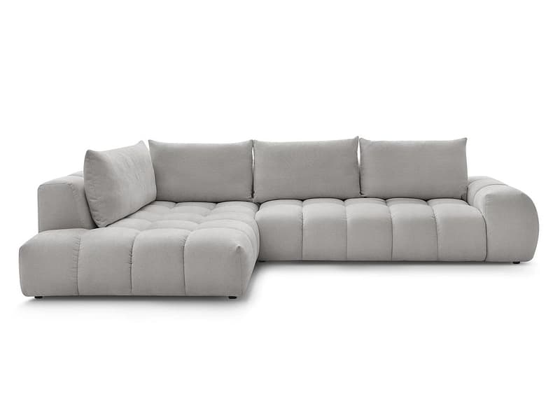 Ecksofa BOBOCHIC EVEREST Stoff mit Textur hellgrau