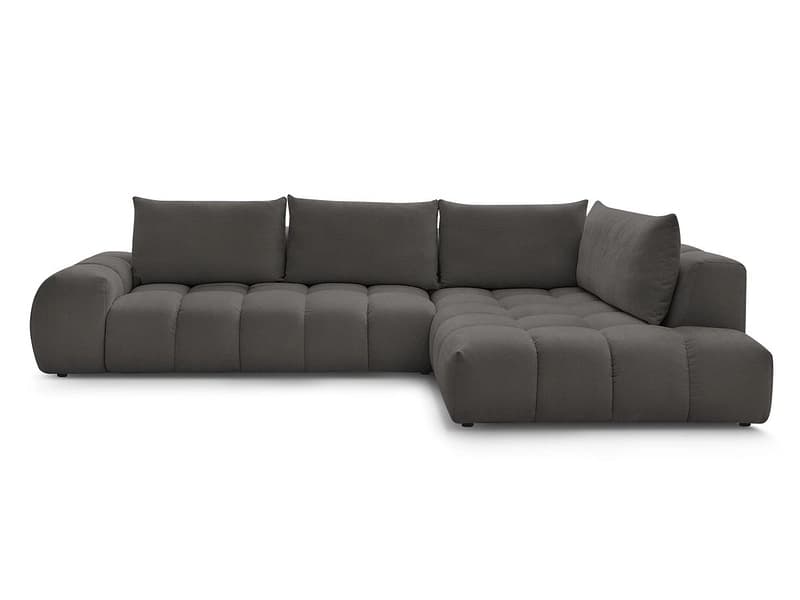 Ecksofa BOBOCHIC EVEREST Stoff mit Textur dunkelgrau