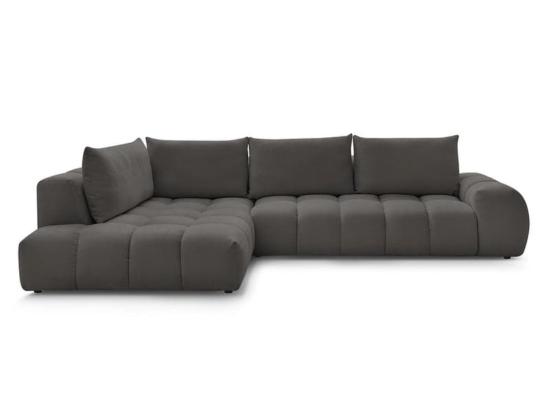 Ecksofa BOBOCHIC EVEREST Stoff mit Textur dunkelgrau