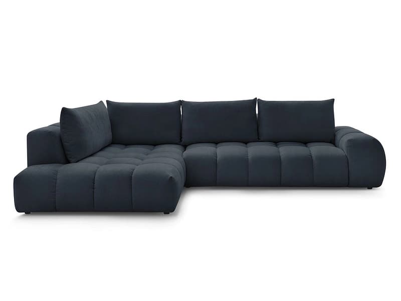 Ecksofa BOBOCHIC EVEREST Stoff mit Textur dunkelblau