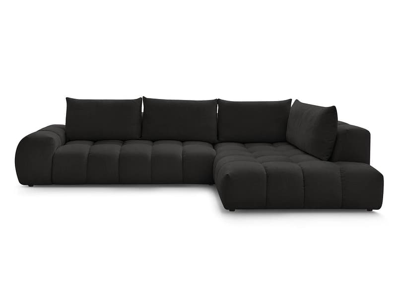 Ecksofa BOBOCHIC EVEREST Stoff mit Textur schwarz