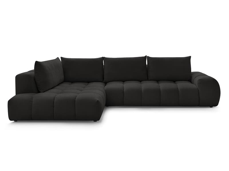 Ecksofa BOBOCHIC EVEREST Stoff mit Textur schwarz