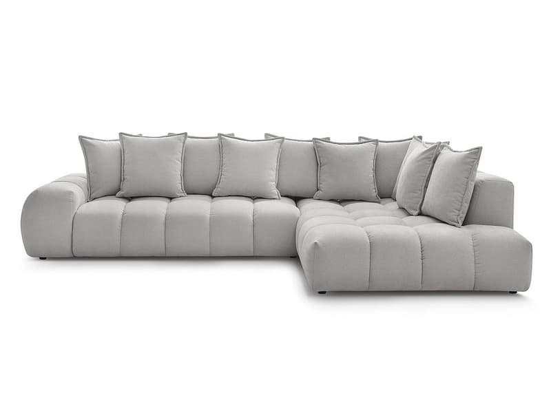 Ecksofa BOBOCHIC EVEREST Stoff mit Textur hellgrau