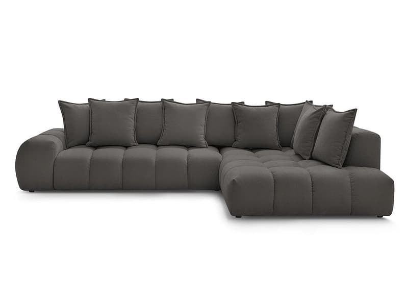 Ecksofa BOBOCHIC EVEREST Stoff mit Textur dunkelgrau