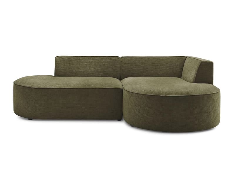 Ecksofa BOBOCHIC ROUSSEAU Stoff mit Textur grün