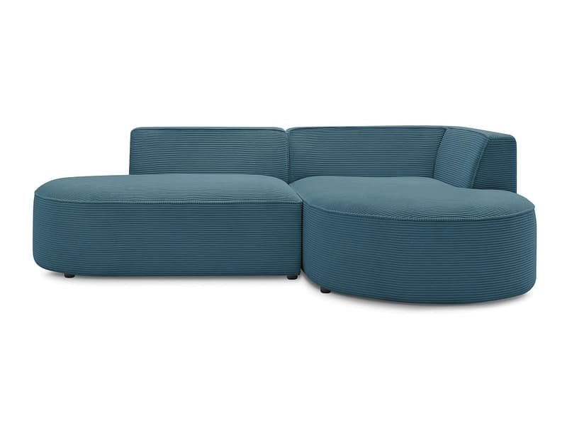 Ecksofa BOBOCHIC ROUSSEAU Cord-Stoff dunkelblau