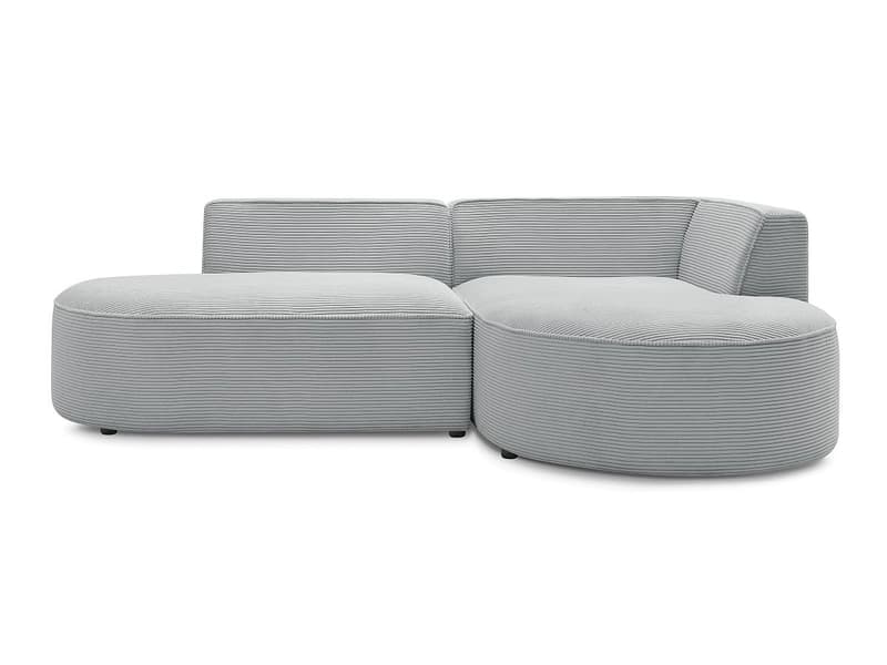 Ecksofa BOBOCHIC ROUSSEAU Cord-Stoff hellgrau